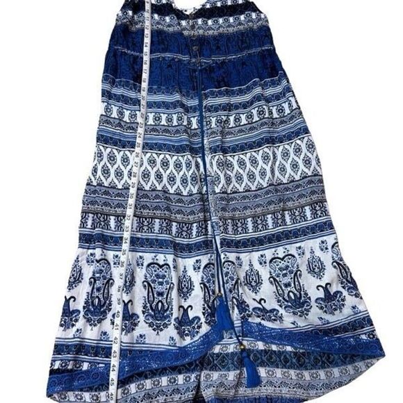 🆕 RAGA Anthropologie Caravan open front‎ dress boho navy blue size M BIN P - Picture 9 of 9